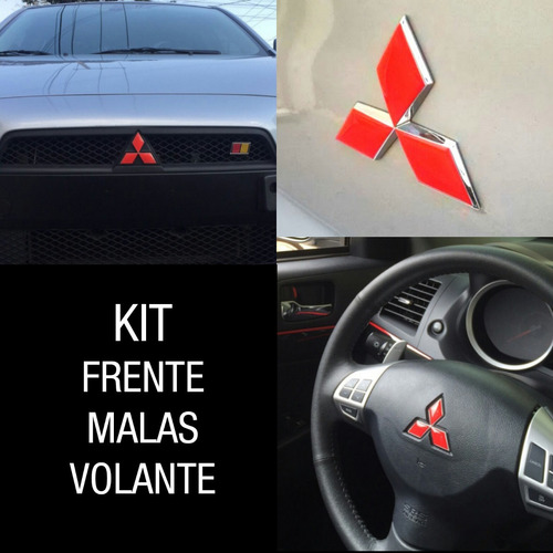 Aplique Vermelho Lancer - Frente, Malas E Volante