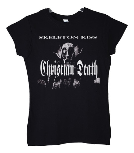 Polera Mujer Christian Death Skeleton Kiss Rock Abominatron