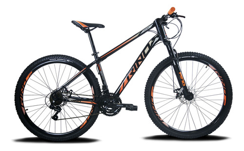 Bicicleta Aro 29 Rino Fitz Roy - 24v - Cambios Shimnao Cor Preto/laranja Tamanho Do Quadro 17