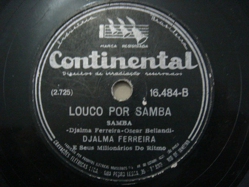 Disco 78 Rpm - Djalma Ferreira - Continental 16.484