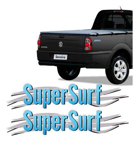 Par Adesivos Super Surf Saveiro Parati Gol G3 G4 Azul