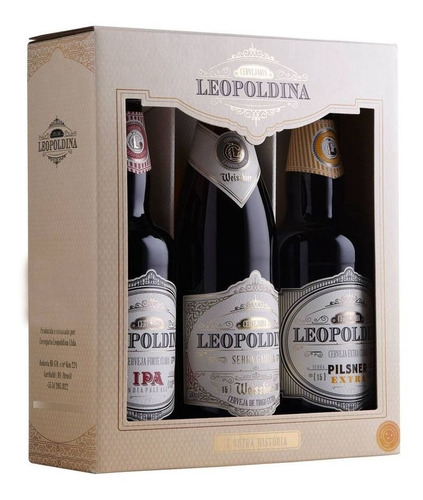 Cerveja Leopoldina Kit Pilsner Extra+weissbier+ipa 500ml