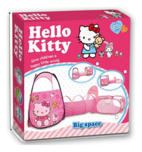 Tunel Alberca De Pelotas Gusano Casa Juegos Hello Kitty Rosa