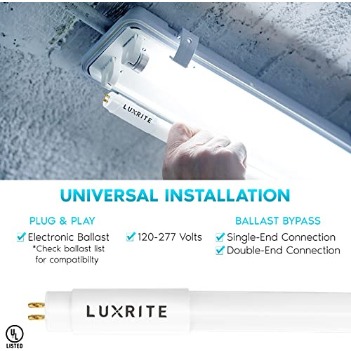 Lámparas Led T5 De 4 Pies, 24 W = 54 W, 5000 K, Reemplazo F5