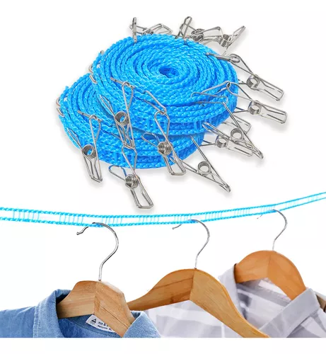 Cuerda para colgar ropa con pocos materiales y muy resistente 