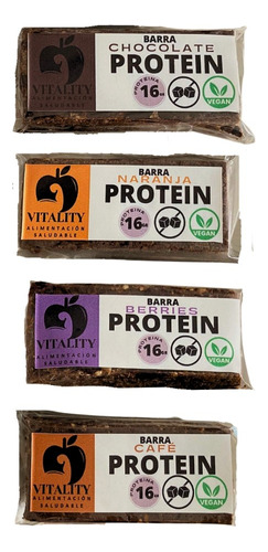 Barra 16gr Proteína ,100% Vegana ,sin Azúcar Añadido.