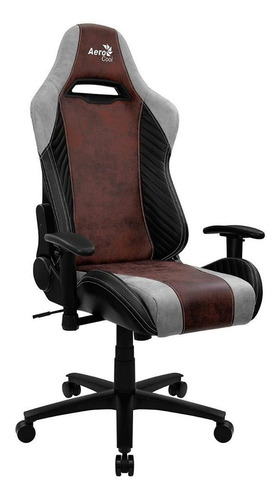 Imagen 2 de 5 de Silla de escritorio AeroCool Baron gamer ergonómica burgundy red con tapizado de cuero sintético y piel sintética