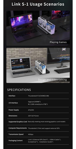 Gpu Cinete Para Las Computadoras Portátiles De Thunderbolt 3
