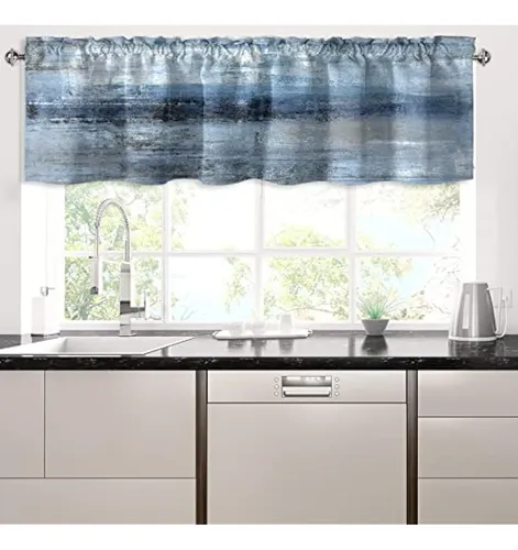 Cenefas De Cocina Azul Y Gris Para Ventanas, Cenefa