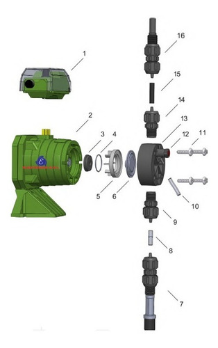 Kit Reparación Bomba Dosificadora Ares Dx9 Krc09-pp-ec200-t