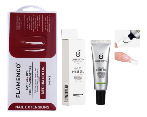 Kit Soft Gel Solido Coffin Largo Manicure