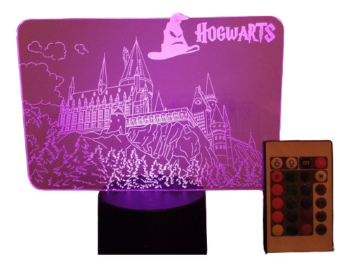 Lampara Led 3d Castillo Hogwarts Harry Potter Con Control