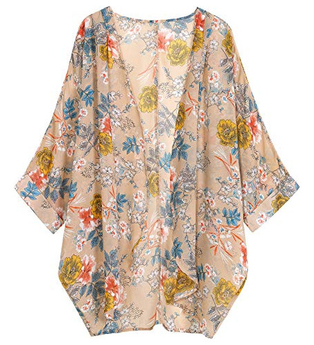 Olrain Mujer Estampado Floral Vajilla Chiffon Suelto Qxmvy