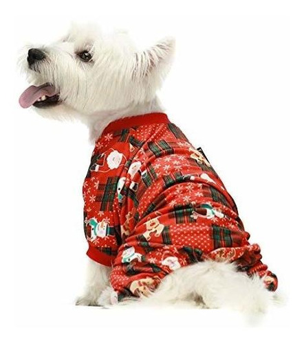 Fitwarm Pijama De Navidad Para Perro Con Diseño De Cuadros, 