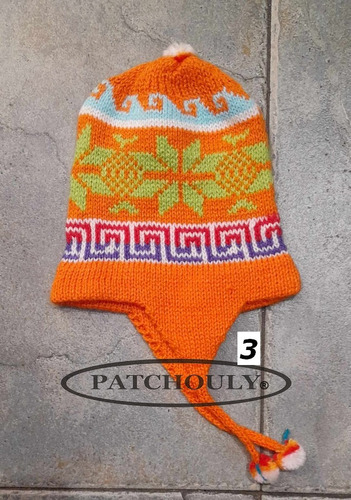 Imagen 6 de 10 de Gorro Coya Chullo Lana De Alpaca Niños Andino De 1 A 2 Años