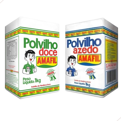 Kit Polvilho Doce E Polvilho Azedo Amafil 2kg Cada - 4kg