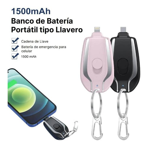 Mini Powerbank Llavero D Emergencia 1500mahtipo C Y iPhone