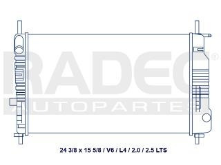 Radiador Ford Mystique 1995-1996-1997-1998 L4 2.0/2.5lts Aut