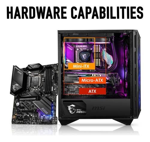 Funda Para Pc Msi Mpg Gungnir 111r Mid Tower Negra Con 4 Ven