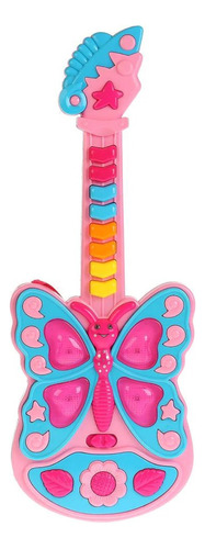 Guitarra Musical Infantil Mariposa Con Luz Y Sonido