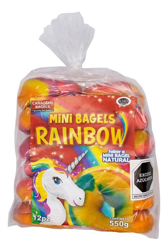 Mini Bagels Rainbow Naturales 12pz 550grs