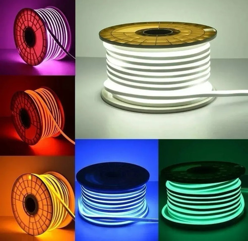 Tira Manguera Luz Led Flexible Neon Exterior 25mts Veoquiero Luz Violeta