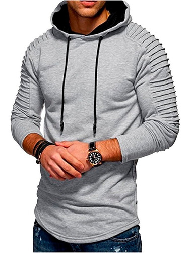 Campera Buzo Hombre Hoodies Capucha Slim Fit Kanguro A21