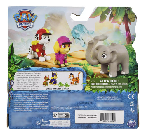 Paw Patrol - Figuras De Acción Marshall, Skye & Elephant Color Gris