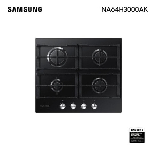 Anafe A Gas Samsung 4 Hornallas Vidrio Templado Negro Color Black