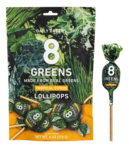 8greens Paletas Diarias, Sabor Citrico Tropical Natural Con