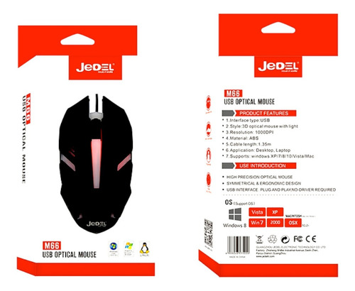 Imagen 2 de 6 de Mouse Gamer Usb Optico Luces Rbg