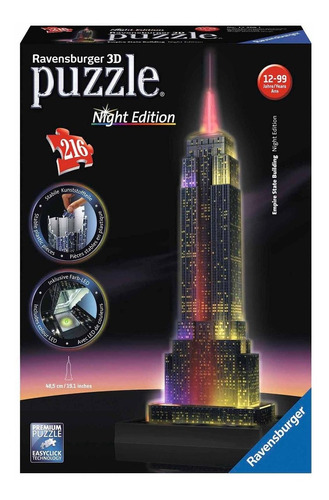 Rompecabezas 3d Edificio Empire State Edición De Noche 216