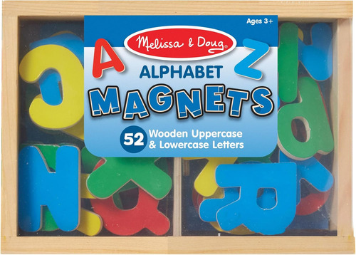 Melissa & Doug 52 Imanes De Alfabeto De Madera En Una Caja -
