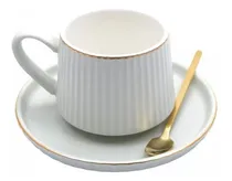 Comprar Taza Cafe Te Burlington C\u002Fplato Porcelana 210 Ml Y Cuchara 