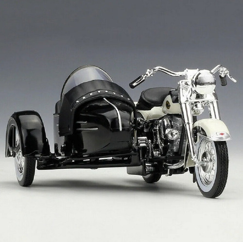 Maisto 1:18 Harley Davidson 1958 FLH Duo Glide Sidecar Motocicleta Modelo En Caja