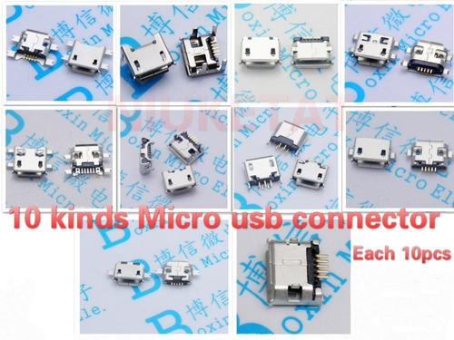 Conector Micro Usb 10 Tipos Diferentes Pack 10 Unidades 