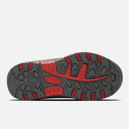 Botín Niño Puelo Cs Hi Velcro Gris Medio/rojo Lippi I25