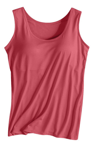 Camiseta Manga Cuello Redondo Para Mujer Brasier Integrado