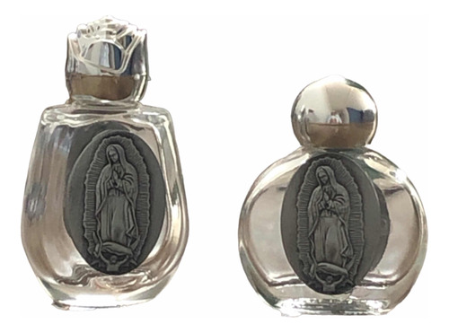 Kit Botellitas Virgen De Guadalupe Para Aceite O Agua Bendit