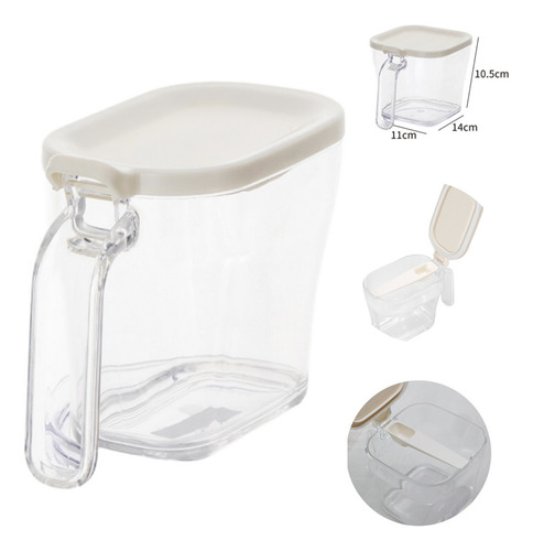 Especiero Organizador Recipiente Multiusos Para Cocina Color Transparente Con Tapa Blanca MARCA JUST SIMPLE