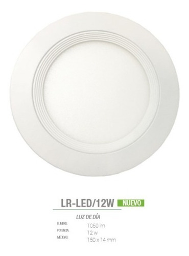 Paquete 5 Paneles Led Slim Techo 12w Redondo Luz Fria