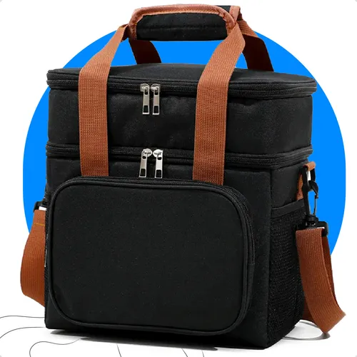 Bolsa Térmica Para Marmita Lancheira Isotérmica Com Alça Transversal Removível Preto Ecomixshop