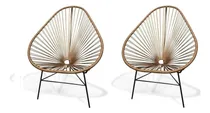 Comprar Combo 2 Sillas Acapulco -de Hierro Macizo- Simil Yute Marron