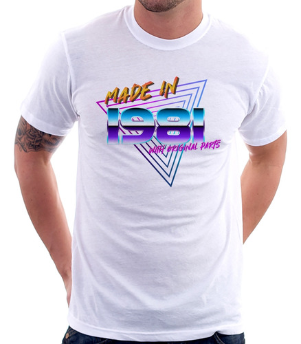 Camiseta Made In 1981 Retrowave Anos 80 Camisa