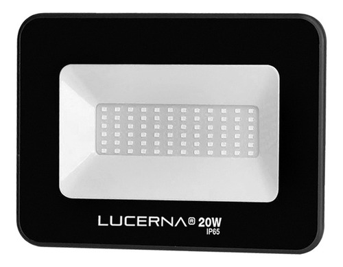 Reflector Led Plano De 20w Negro 6000k 100-265v Ip65