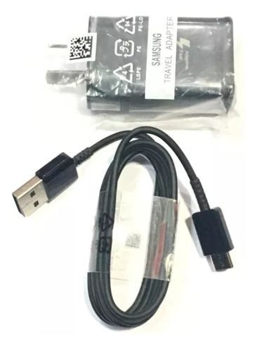 Cargador Samsung EP-TA20RWSCGAR usb de pared con cable carga rápida negro