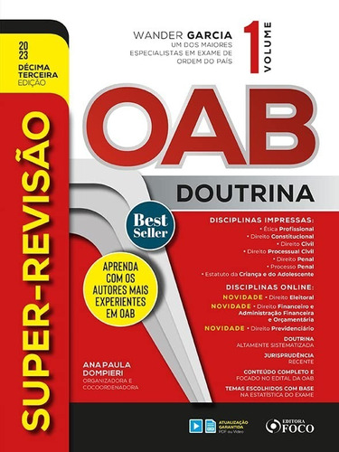 Super Revisão Oab - Doutrina Completa - 13ª Ed - 2023 - Vol 1 -