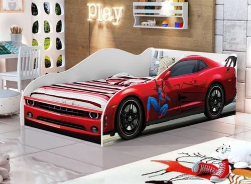 Berço Cama Solteiro Carro Homem Aranha Com Colchão Incluso