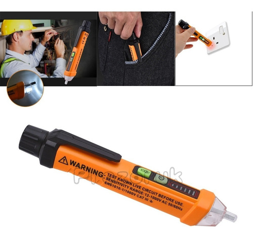 Imagen 1 de 6 de Ca 12-1000v Non-contact Voltage Tester Detector Pluma Eléctr