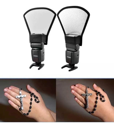 Imagen 8 de 9 de Rebotador Reflector Difusor Universal Para Flash - 2 En 1